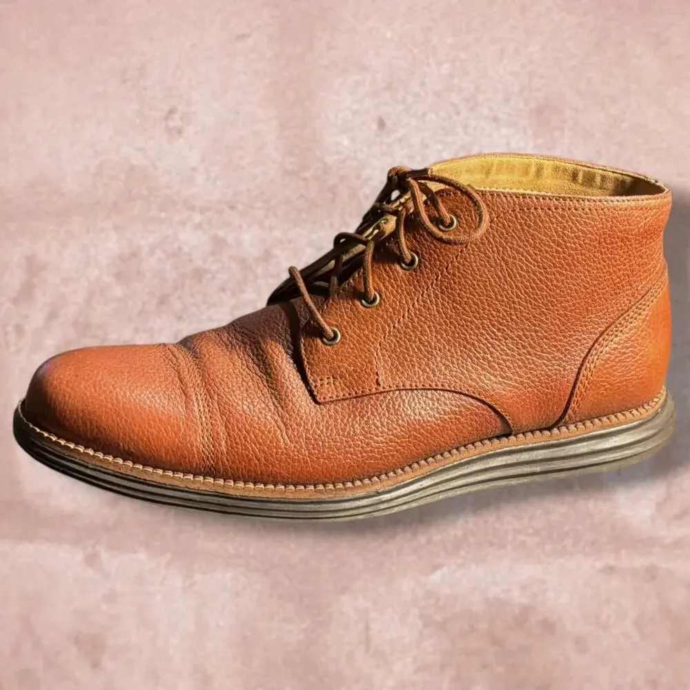 Men's 8.5 COLE HAAN Brown Leather OriginalGrand Chukka Boots (Style #C23429) EUC